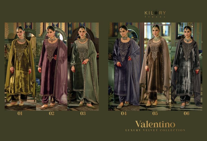 Valentino By Kilory Valvet Embroidery Salwar Kameez